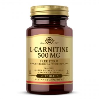 L-Карнітин, 500 мг, L-Carnitine, Solgar, 30 таблеток