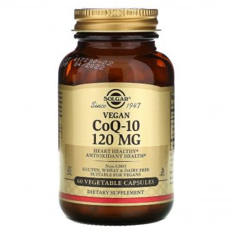 Коензим Q10 Вегетаріанський 120 мг, Vegetarian CoQ-10, Solgar, 60 вегетаріанських капсул