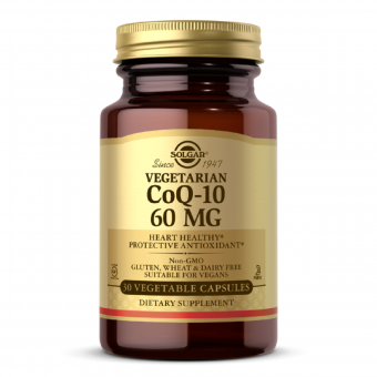 Вегетаріанський Коензим Q-10, Vegetarian CoQ-10, 60 мг, Solgar, 30 вегетаріанських капсул