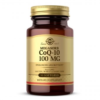 Коензим Q-10, Megasorb CoQ-10, 100 мг, Solgar, 30 гелевих капсул