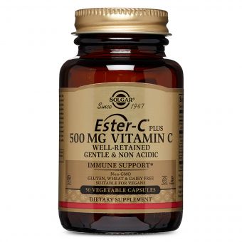 Вітамін С 500 мг, Ester-C Ascorbate Complex, Solgar, 50 гелевих капсул