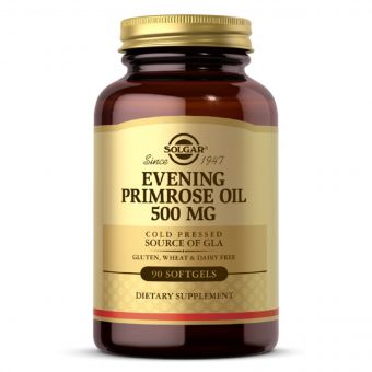 Масло Примули Вечірньої 500 мг, Evening Primrose Oil, Solgar, 90 желатинових капсул