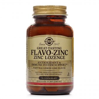 Флаво-Цинк, смак лимон-лайм, Flavo-Zinc, Solgar, 50 таблеток для розсмоктування