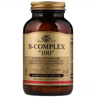 Вітаміни B-комплекс, B-Complex "100", Solgar, 100 вегетаріанських капсул