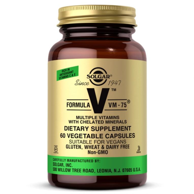 Мультивітаміни формула VM-75, Formula VM-75, Solgar, 60 вегетаріанських капсул