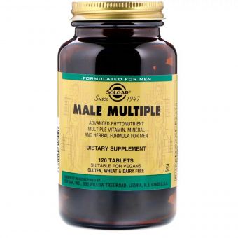 Мультивітаміни для Чоловіків, Male Multiple, Solgar, 120 таблеток