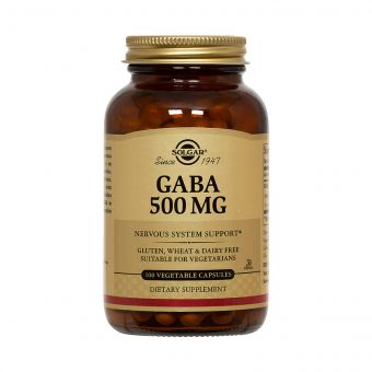 GABA (Гамма-Аміномасляна Кислота, GABA, Solgar, 500 мг, 100 вегетаріанських капсул