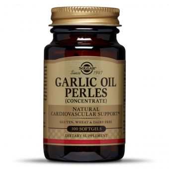 Часникова олія Перлес, Garlic Oil Perles, з ослабленим запахом, Solgar, 100 желатинових капсул