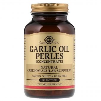 Часникова Олія, Garlic Oil Perles Concentrate, Solgar, 250 гелевых капсул