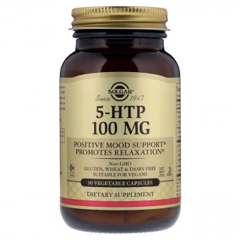 5-HTP (Гідрокситриптофан), 100 мг, Solgar, 90 вегетаріанських капсул
