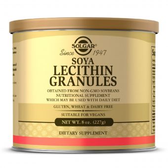 Соєвий Лецитін в гранулах, Soya Lecithin Granules, Solgar, 8 унцій, 227 гр.