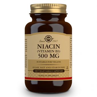 Ніацин (В3), Solgar, 500 мг, 100 рослинних капсул