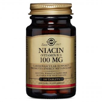 Ніацин (В3), Solgar, 100 мг, 100 таблеток