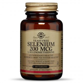Селен, (селенометіонін), Selenium, Yeast-Free, Solgar, 200 мкг, 100 Таблеток