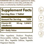 Вітамін B2 (рибофлавін), Vitamin B2 (Riboflavin), 50 мг, Solgar, 100 таблеток