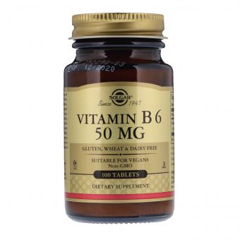 Вітамін В6, Vitamin B6, Solgar, 50 мг, 100 таблеток