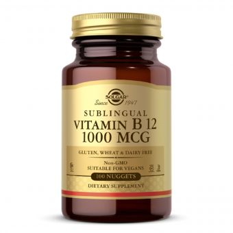 Вітамін В12, Сублінгвальний, Vitamin B12, Solgar 1000 мкг, 100 наггетсів