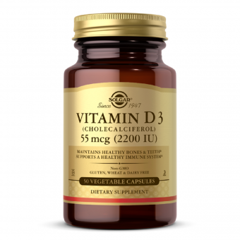 Вітамін D3 2200 МЕ (55 мг), Solgar, 50 вегетаріанських капсул