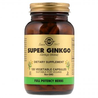 Гінкго Білоба Супер, Super Ginkgo Biloba, Solgar, 120 желатинових капсул