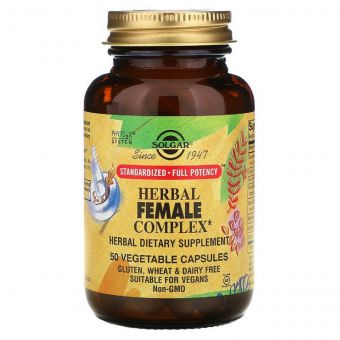 Трав&apos;яний Комплекс для Жінок, Herbal Female Complex, Solgar, 50 вегетаріанських капсул