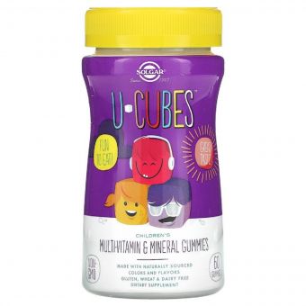 Мультимінеральний і Мультивітамінний Комплекс для Дітей, U-Cubes, Solgar, 60 желейних цукерок