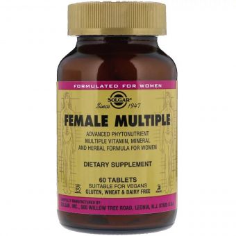 Мультивітаміни для Жінок, Female Multiple, Solgar, 60 таблеток