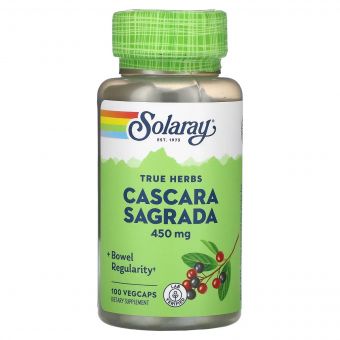 Каскара Саграда, 450 мг, Cascara Sagrada, Solaray, 100 вегетаріанських капсул