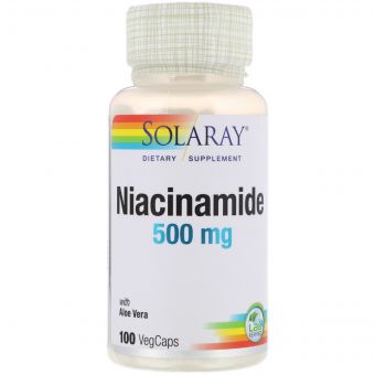 Ніацинамід (В3), Niacinamide, 500 мг, Solaray, 100 капсул