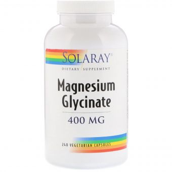 Гліцинат Магнію, Magnesium Glycinate, 400 мг, Solaray, 240 Вегетаріанських Капсул