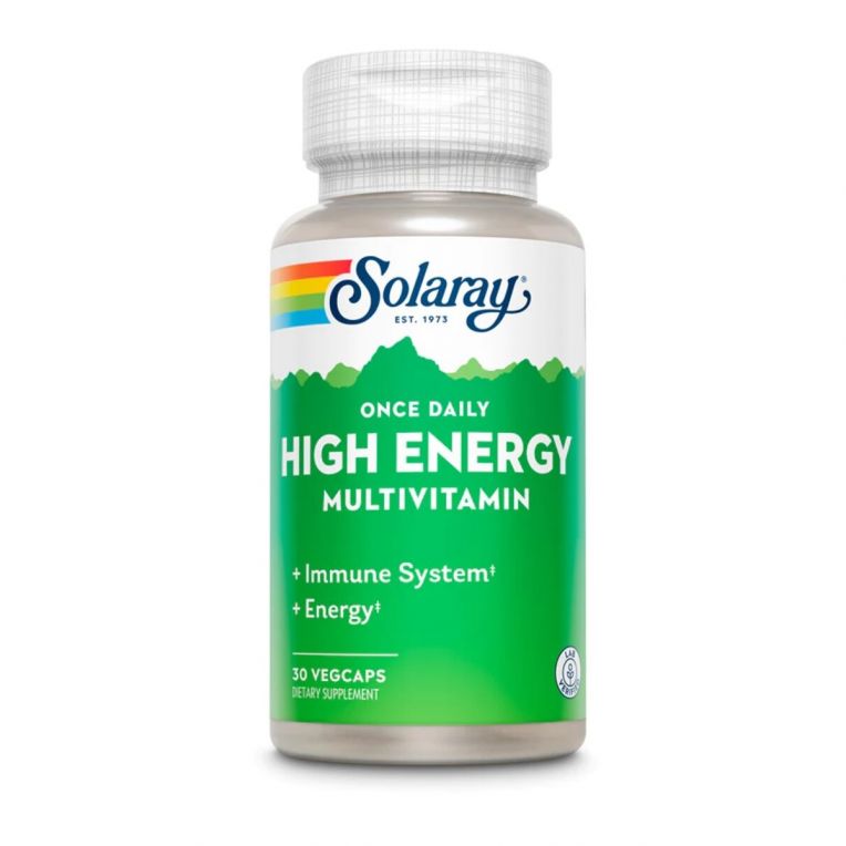 Мультивітаміни, Once Daily High Energy, Solaray, 30 вегетаріанських капсул