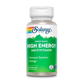 Мультивітаміни, без заліза, Once Daily High Energy Iron-Free, Solaray, 30 вегетаріанських капсул