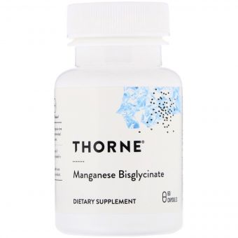 Бісгліцинат марганцю 15мг, Thorne Research, Manganese Bisglycinate, 60 капсул