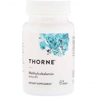 Метилкобаламін, Methylcobalamin, Thorne Research 1000 мкг, 60 капсул