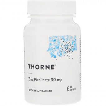 Цинк Піколінат, Zinc Picolinate, Thorne Research, 30 мг, 60 капсул