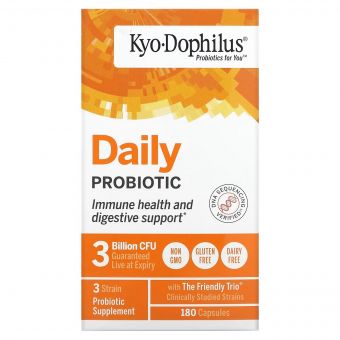 Пробіотик щоденний, Kyo-Dophilus, Daily Probiotic, Kyolic, 180 капсул