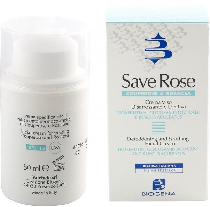 BIOGENA Save Rose Дневной крем для кожи с куперозом, эритрозом. SPF 15