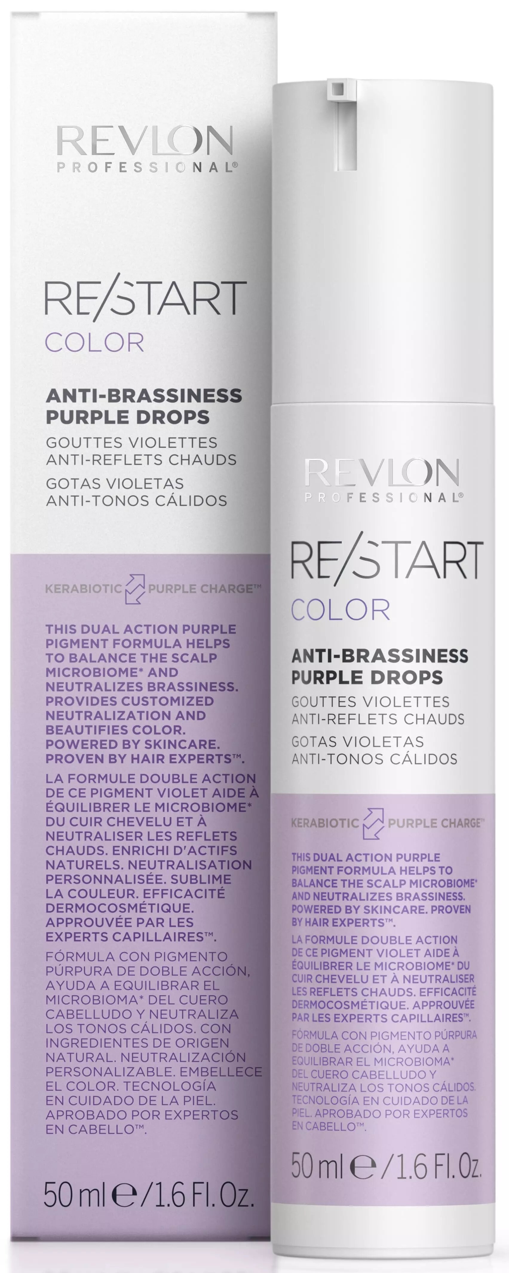 Сироватка для фарбованого волосся з фіолетовим пігментом Revlon Professional Restart Color Purple Drops, 50 ml