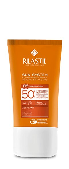 Риластил, Антивозрастной солнцезащитный крем для лица с SPF 50+, Rilastil 40 мл