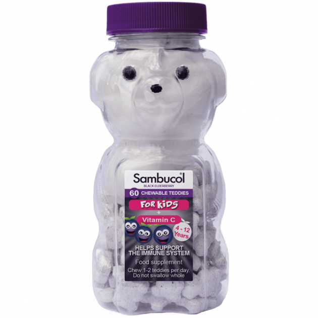 Sambucol Kids Chewable Teddies №60 (Самбукол медвежонка от 4 до 12 лет)