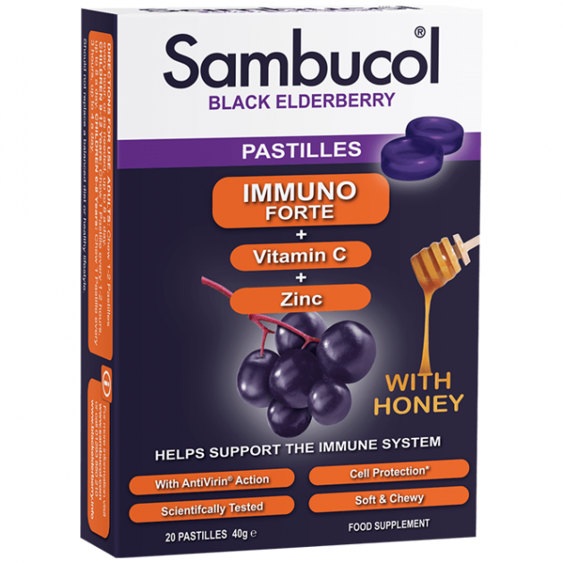 Sambucol Immuno Forte Pastilles №20 (Самбукол пастилки от 6 лет)