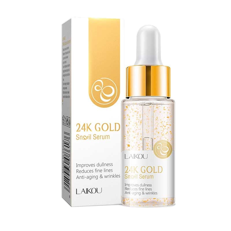 Антивікова відбілююча сироватка LAIKOU 24K GOLD Snail Serum (17 мл.)