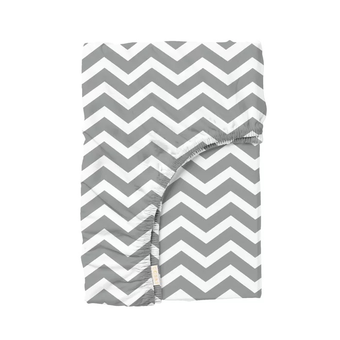 Простыня на резинке в детскую кроватку 60х120 GREY ZIGZAG