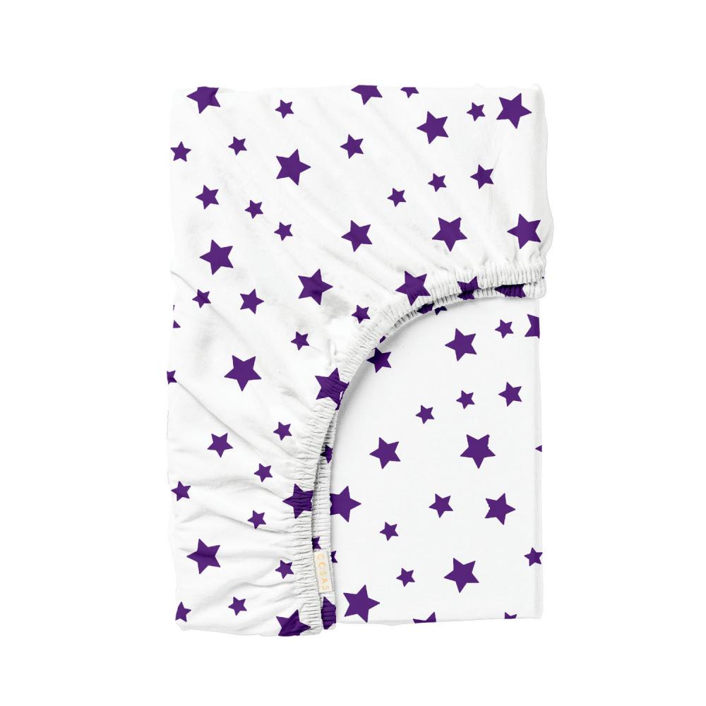 Простыня на резинке 80х160 PURPLE STARS