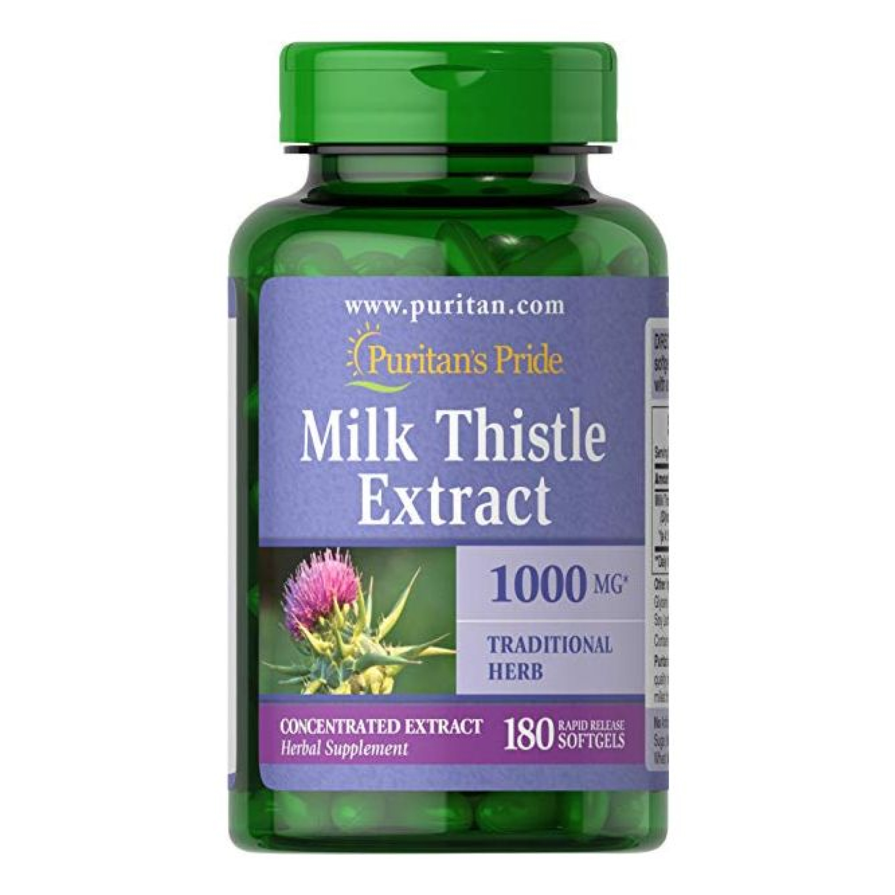 Milk Thistle 4:1 Extract 1000mg - 180 softgels