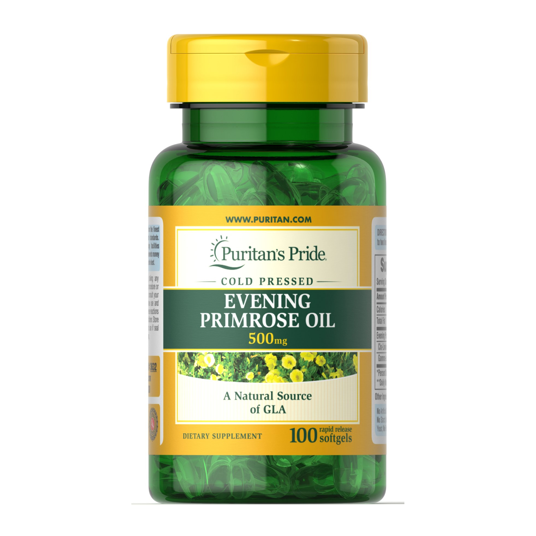 Evening Primrose Oil 500 mg with GLA - 100 Softgels