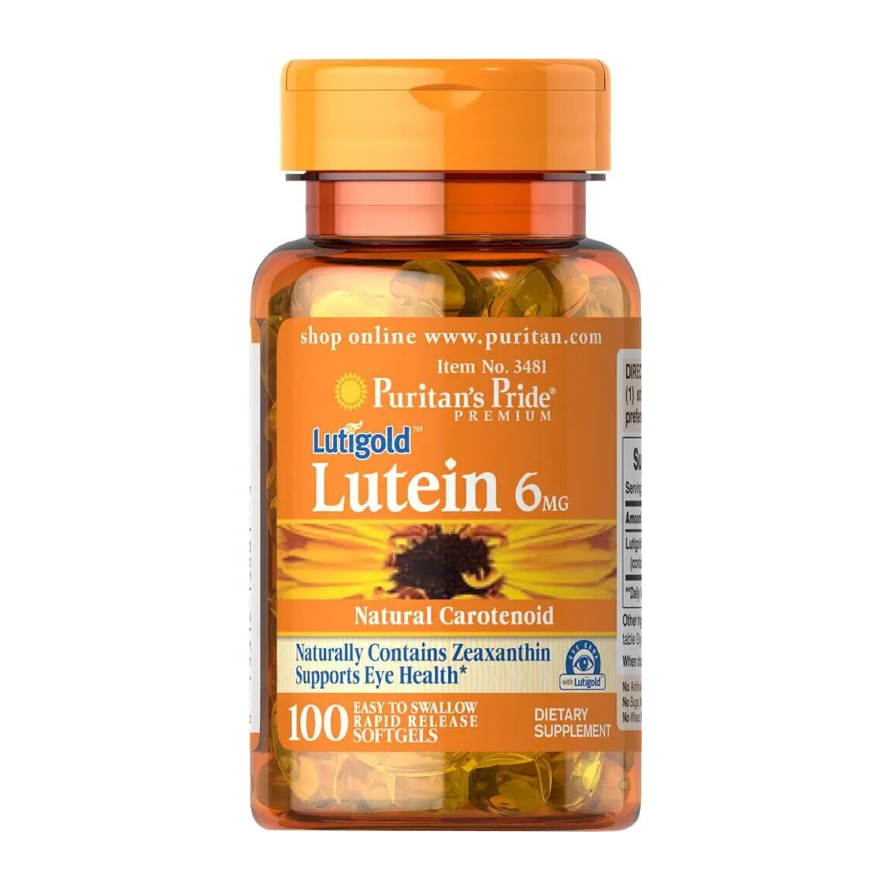 Lutein 6 mg with Zeaxanthin - 100 softgels