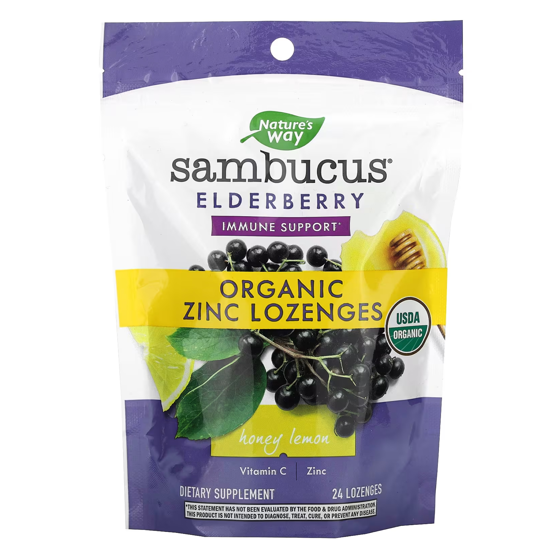 Sambucus Organic Honey Lemon Lozenge - 24ct