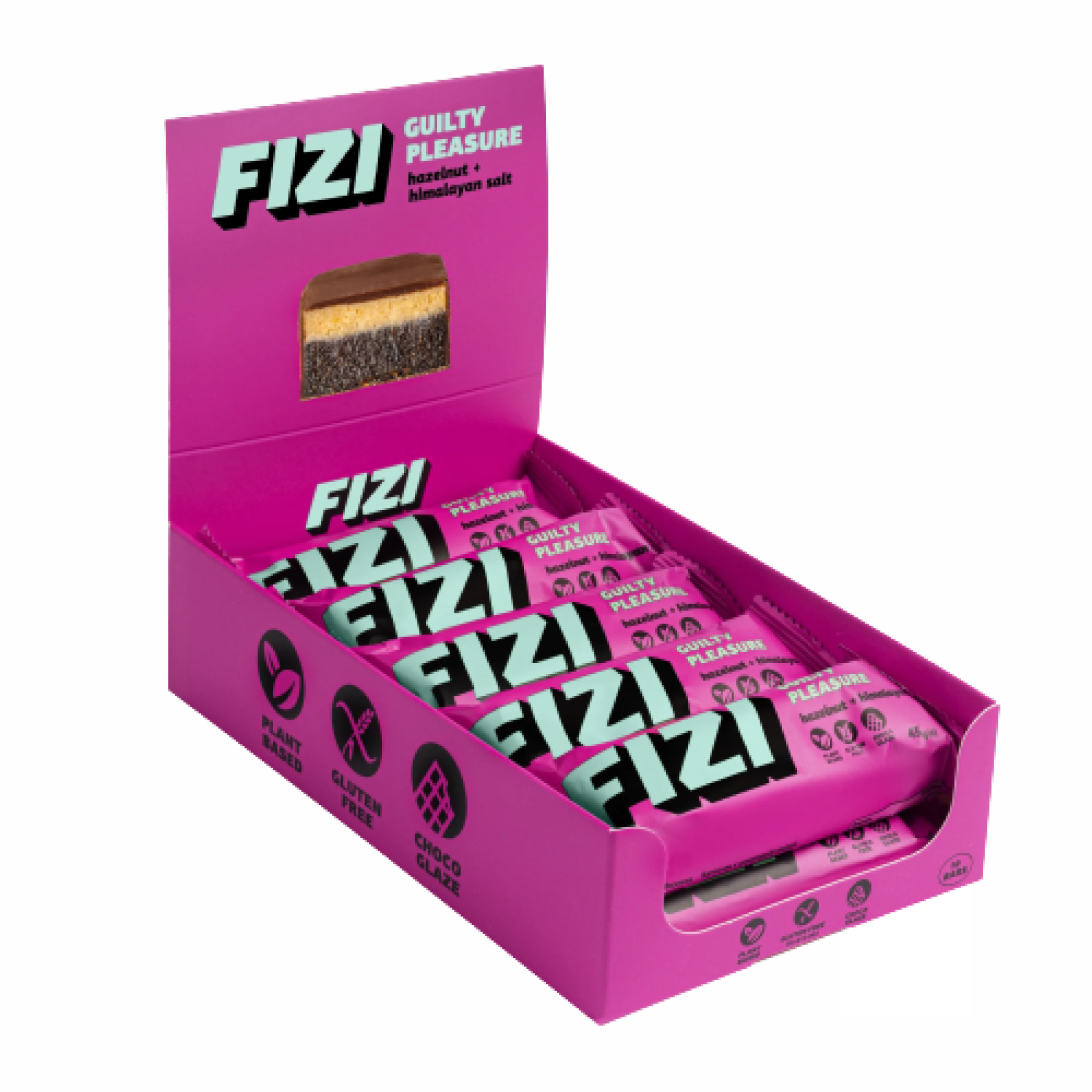 FIZI Chocolate Bar - 10х45g Hazelnut-Himalayan Salt