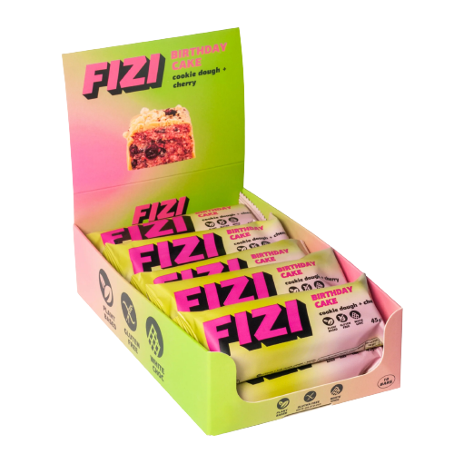 FIZI Protein Bar Box - 10x45g Cookie Dough + Chery