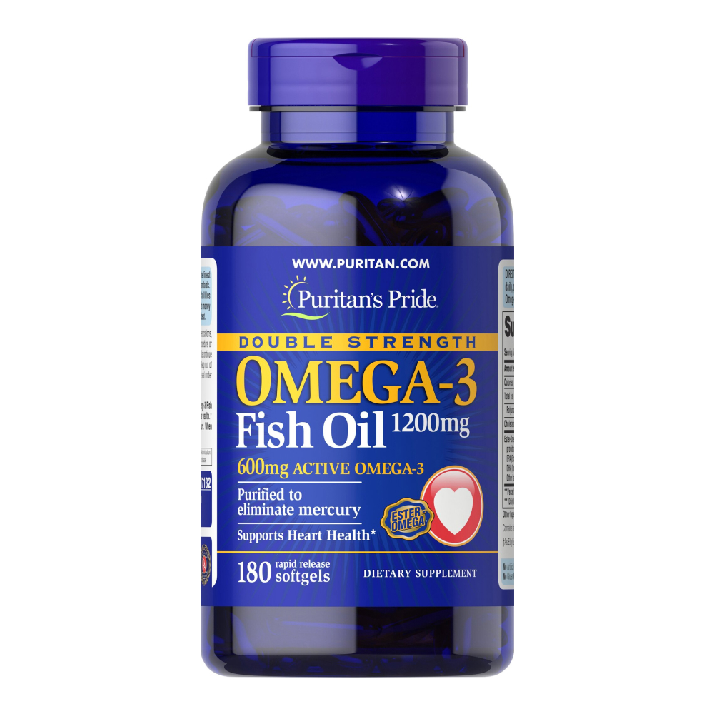 Double Strength Omega-3 Fish Oil 1200 mg/600 mg -180 Softgels